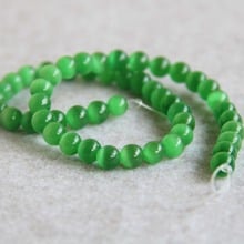 (Min Order1) 8mm Fashion New Green Glass Mexican Cat Eye Beads Accessory Parts Granular DIY Beads 15inch Jewelry Making Design 2024 - buy cheap