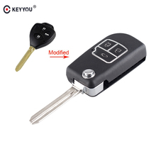KEYYOU 3 Buttons Modified Car Key Shell Case Replacement Car Blank Key Remote Case For For Toyota Camry/Corolla/Prado/Yaris 2024 - buy cheap