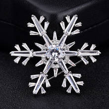 2018 New Luxury Cute Fashion Trendy Zircon Crystal Snowflake Brooches for Women Office Lady Snow Flake Brooch Jewelry Gift 2024 - buy cheap