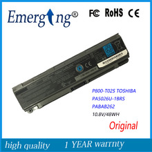 Bateria original para laptop toshiba, 10.8v 48wh l800 m805 l850 pa5026u 1brs embutida 2024 - compre barato