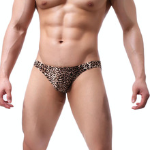 Sexy Male Briefs Leopard Panties Mens Underwear Low Rise Underpants Leopard Print Bulge Pouch Briefs Sexy Gay Men Underwear 2024 - buy cheap