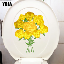 YOJA 18*21.6CM Bouquet Of Yellow Roses Fashion Living Room Wall Sticker Home Toilet WC Decor T1-0757 2024 - buy cheap
