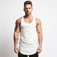 Camiseta sem mangas masculina, camiseta esportiva de algodão para homens, com músculos, moda de 2021 2024 - compre barato
