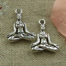 Amuletos de prata tibetano para ioga, 150 peças com 21x16mm #2778 2024 - compre barato