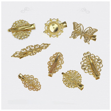 1 PC Vintage Women Bride Butterfly Leaves Metal Hollow Gold Hair Clip Barrette Hairpins for DIY Fashion Cosplay Jewelry Findings 2024 - buy cheap