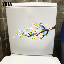 Yoja adesivo de parede colorido com flores, galhos lindos para decoração de banheiro e de casa, decalque fashion 2024 - compre barato