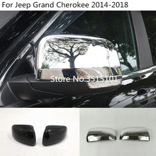 Car body styling stick rear view Rearview Side glass Mirror trim frame 2pcs For Jeep Grand Cherokee 2014 2015 2016 2017 2018 2024 - buy cheap