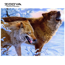 ZOOYA Diamond Embroidery 5D DIY Diamond Painting Snow Two Wolf Lover Diamond Painting Rhinestone Cross Stitch Decoration CJ373 2024 - buy cheap