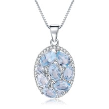 GEM'S BALLET 3.90Ct Natural Sky Blue Topaz Gemstone Pendant Necklace for Women 925 Sterling Silver Oval Collier Fine Jewelry 2024 - buy cheap