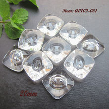 144pcs 20mm (17mm* 17mm ) square Clear crystal acrylic buttons 2 holes imitation crystal glass diamond button for sewing 2024 - buy cheap