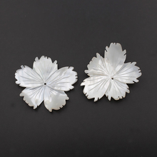 50pcs Carved Shell Flower Charms Beads Freeform Natural Mother of Pearl White Shell Drilled Stone Beads DIY Jewelry Accessories 2024 - buy cheap