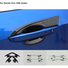 Acessórios para acabamento de capa de carro, acabamento de portas externas, lâmpada de 4 tamanhos para honda civic 10th sedan 2016 2017 2018 2024 - compre barato