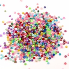 LF 2000Pcs Mixed AB Color 4mm Haft Round Pearl Beads Crafts Flatback Cabochon Scrapbooking For Embellishments Diy Accessories 2024 - buy cheap