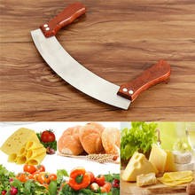 Практичный Нож из нержавеющей стали с двойной деревянной ручкой для овощей, трав, пиццы, домашний нож, кухонный режущий инструмент 2024 - купить недорого