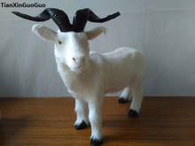 simulation white sheep hard model large 34x28cm polyethylene&real furs goat prop,home decoration gift s1683 2024 - buy cheap