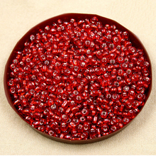 Preço de fábrica 5000 pces vermelho diy grânulos de semente frouxa de vidro com linha interna de prata para fazer jóias 2024 - compre barato