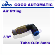 GOGO 10pcs a lot L type 8mm 3/8 inch threaded elbow pu hose connector 90 degree PLL 08-03 nylon pipe joint pneumatic air fitting 2024 - buy cheap