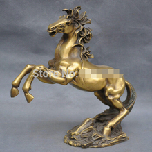 free shipping  9'' China Zodiac Horse Year Bronze Statue Bring Luck 2024 - buy cheap