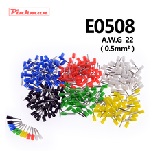 20/50/100pcs E0508 Tube insulating terminals AWG 22 Insulated Cable Wire 0.5mm2 Connector Insulating Crimp Terminal Connect 2024 - buy cheap