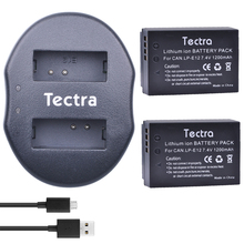 Tectra 2 шт. LP-E12 LP E12 LPE12 литий-ионная камера Bateria + USB двойное зарядное устройство для Canon EOS M10 M2 M100 100D Rebel SL1 Kiss X7 2024 - купить недорого