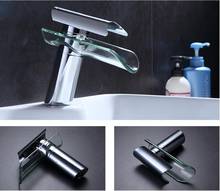 Waterfall Glass Faucet Waterfall Brass Basin Faucet Bathroom Mixer Deck Mounted basin sink Faucet Mixer 2024 - buy cheap