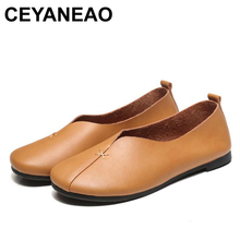 CEYANEAO обувь на плоской подошве из натуральной кожи в ретро стиле; Кожаные лоферы ручной работы; Гибкая Весенняя повседневная обувь 2024 - купить недорого