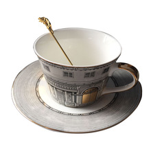 Bone china golden window retro swan castle classical style coffee cup dish set / tea cup set (without spoon) 2024 - buy cheap