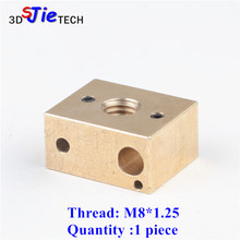 New copper heating block thread M8*1.25 high temperature heater block PT100 type 3D printer parts 2024 - buy cheap