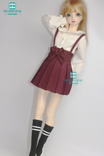 BJD accessories doll clothes girl dress fits 1/3 BJD doll fashion bow shirt / knit cardigan \ pleated skirt 2024 - buy cheap