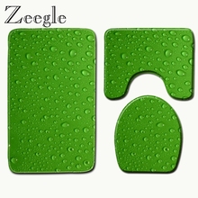 Zeegle Printed Shower Mat Non Slip Bathroom Carpet Toilet Lid Cover Bath Floor Mats Microfiber Toilet Rugs Memory Foam Bath Rug 2024 - buy cheap