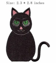 Black cat  2.3" wide embroidery patch  for fabric/protect animal/bordado da fita 2024 - buy cheap