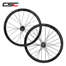 Conjunto de roda de bicicleta com engrenagem fixa de carbono 23mm de largura, revendedor de 38mm, rodas de bicicleta de trilha de carbono 2024 - compre barato