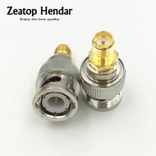 10Pcs Brass BNC Male Plug to SMA Female Jack Straight RF Adapter 50ohm Connector 2024 - buy cheap