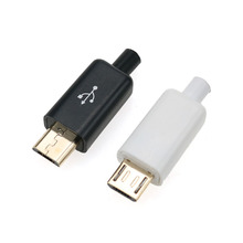 Cltgxdd-Conector Micro USB de 5 pines, conector macho chapado en oro, negro/blanco, datos de soldadura, OTG, interfaz de línea, accesorios de Cable de datos DIY 2024 - compra barato