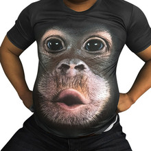 summer Men's brand clothing O-Neck short sleeve animal T-shirt monkey/lion 3D Digital Printed T shirt Homme large size#5 2024 - buy cheap