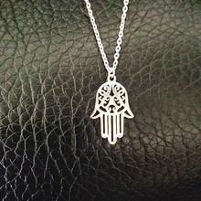 Hamsa Hand Statement Stainless Steel Necklaces Silver Color  Hamsa Chocker Necklace acero inoxidable collares joyas 2024 - buy cheap