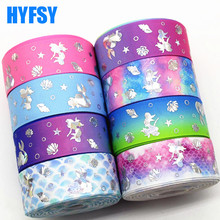 Hyfsy-Cinta de grogrén con láser de plata 10032, 25mm, 10 yardas, materiales hechos a mano, embalaje de boda, navidad 2024 - compra barato