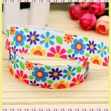 7/8inch Free Shipping Flowers Printed Grosgrain Ribbon material Headwear Party Decoration Diy Wholesale Craft 22mm P4714 2024 - buy cheap