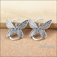 30 pcs Vintage Charms butterfly Pendant Antique silver Fit Bracelets Necklace DIY Metal Jewelry Making B007 2024 - buy cheap