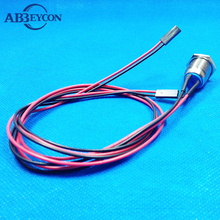 ABBEYCON 16 мм плоская круглая головка мгновенный кольцевой выключатель Светодиодная лампа металлический кнопочный переключатель с 150 мм длинной 22AWG 2pin разъемом 2024 - купить недорого