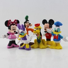 Figuras de dibujos animados de Mickey Minne Goofy, muñeca de juguete, pato, perro, juguetes para niños, regalos, 6 uds./lote 2024 - compra barato