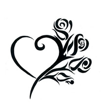 17,7*17,7 см милые сердца с розами наклейки для автомобиля модные стильные виниловые автомобильные наклейки черный/серебристый C7-1271 2024 - купить недорого