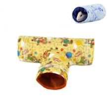 Funny Small Pet Playing Tunnel Toy 2/3 Ways Rabbit Toy Cartoon Printed Chinchilla Hamster Toys Pet Play Game Tunnel Tube 2024 - buy cheap