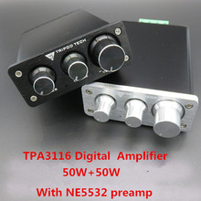 DC12-24V 50W+50W TPA3116 2.0 channel hifi mini Digital amplifier With NE5532 preamp tone 2024 - buy cheap