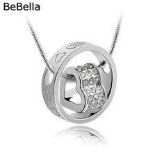 BeBella Corazón en círculo colgante collar hecho con cristales checos para La novia collar de boda joyería mujer joyería regalo 2024 - compra barato