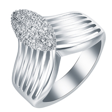 Hainon, anillo de Color plateado, diseño Simple, CZ blanco, nueva moda, anillo de compromiso para mujer, regalo de boda, joyería de lujo 2024 - compra barato