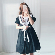 Summer Mori Girl Student Vintage Cotton Navy Collar Short Sleeve Dress Lolita Style Princess Dress 2024 - buy cheap