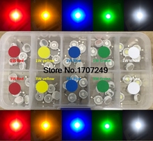 50 pcs 1 W 3 W LED de Alta Potência Da Lâmpada grânulos de LED Light-Emitting Diode Chip de LEDs SMD kit cor misturada Branco Vermelho Verde Azul Amarelo 2024 - compre barato