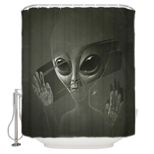 Alien-cortinas de ducha de tela extralarga para el baño, cortina de decoración para el baño con ganchos de poliéster, para decoración del hogar 2024 - compra barato