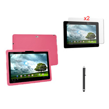 Fashion Ultra Slim Soft Silicone Skin Pouch Bag Cover Case + 2 * Clear Films + Stylus For Asus Eee Pad Transformer Prime TF201 2024 - buy cheap